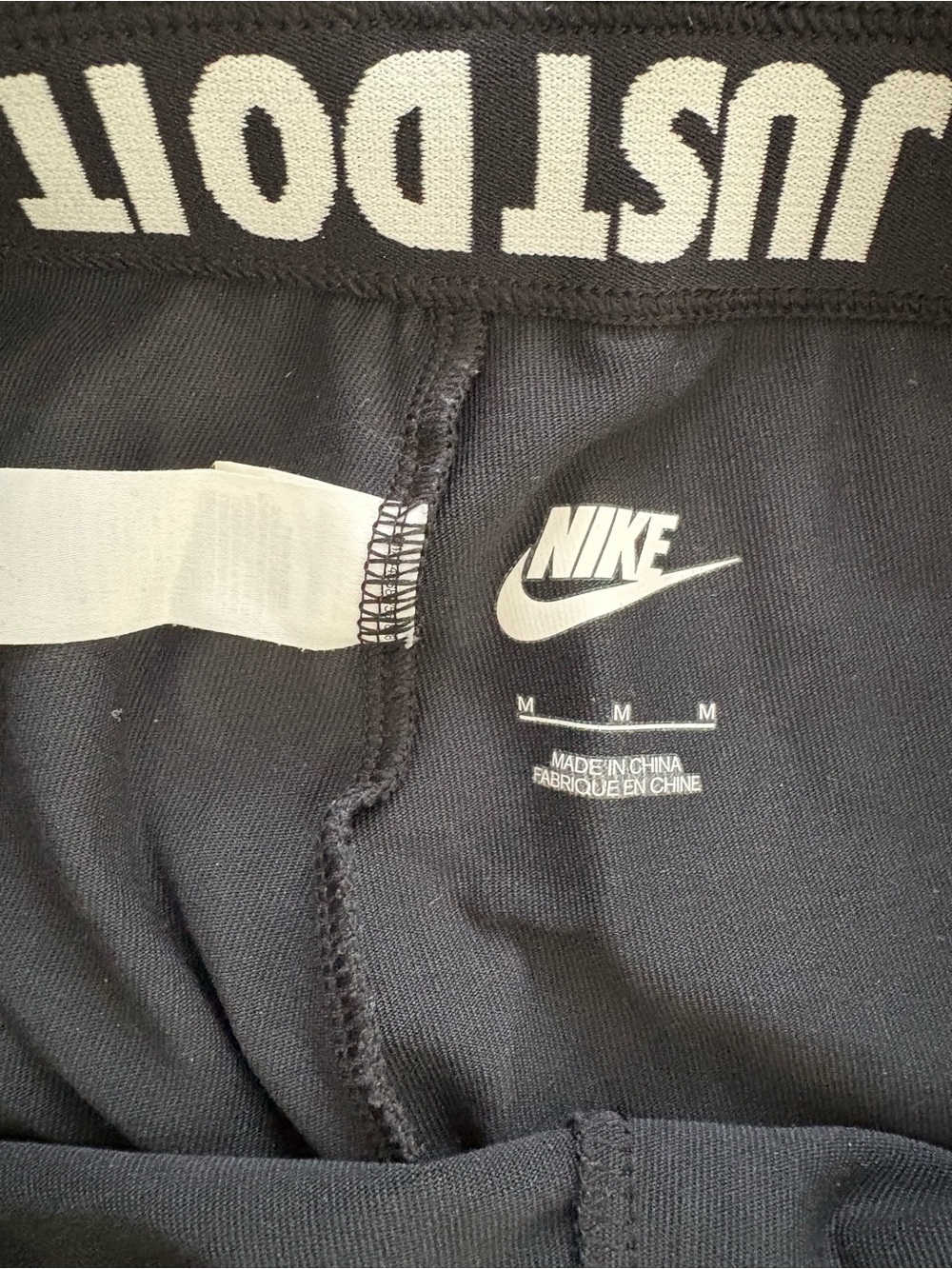 Nike Black Leggings with White Swoosh - Picture 3 of 4
